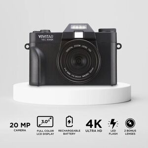 NEW✨ Vivitar 4K WiFi Digital Camera 20MP 8x Digital Zoom LED Display Macro Lens